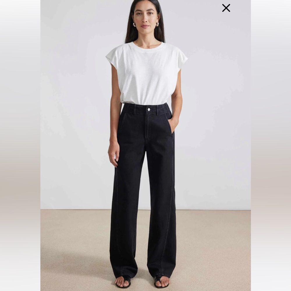 Apiece Apart Meridian Black Wide Leg Jeans